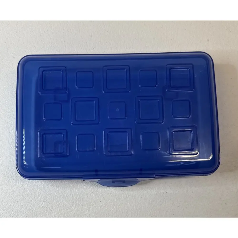 Sterilite Small Pencil Boxes Blue Plastic Supply Case Snap Lid 2 Pack